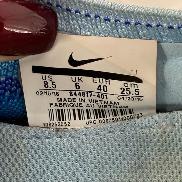 Nike Focus Fly Knit Womens 8.5 Royal Blue Running Shoes Athletic Sneakers - Picture 7 of 10